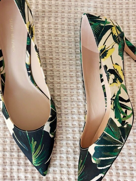 Stuart Weitzman Shoes - Stuart Weitzman Floral Tropical Print Power Kitten Heel